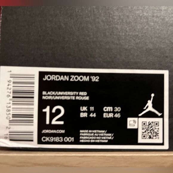 Air Jordan Men\'s Zoom 92 Basketball Shoes Black Nike Air Jumpman Design Size 13 main image 10